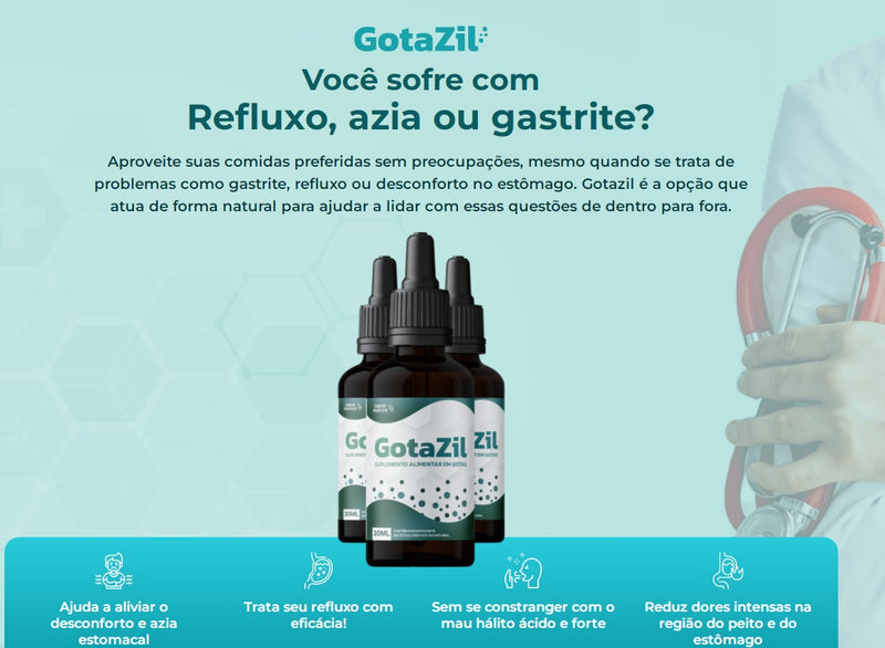 COMPRE 3 - GOTAZIL - Você sofre com Refluxo, azia ou gastrite (TRATAMENTO PARA 3 MESES)