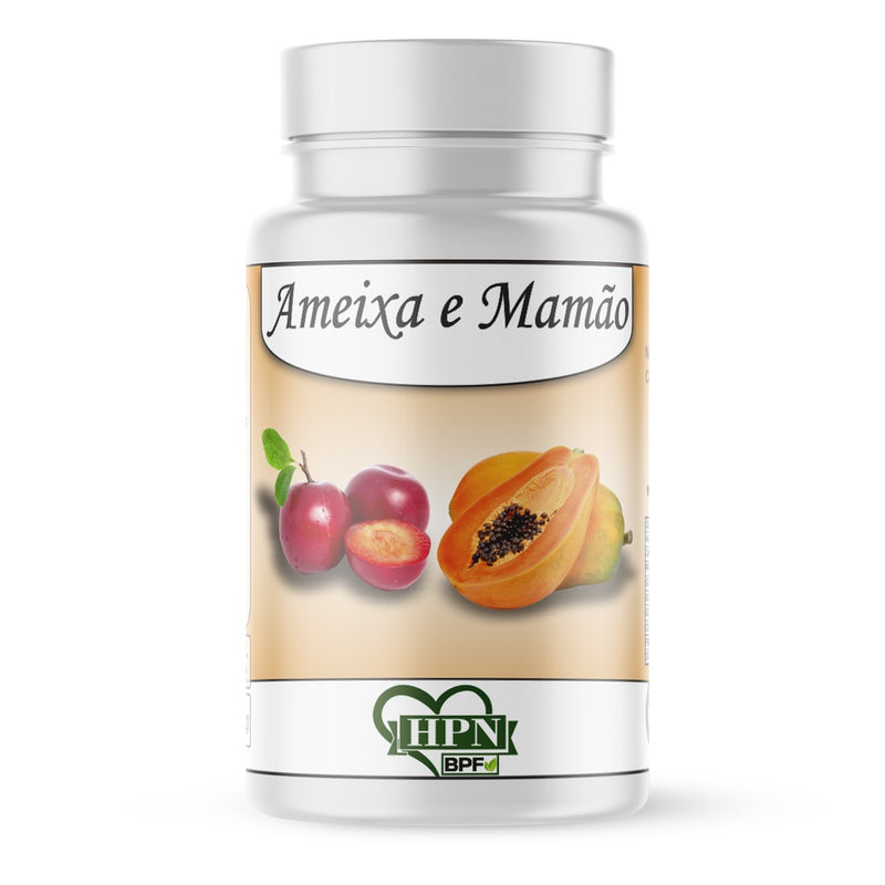 Ameixa e Mamão em Cápsulas de 500 Mg --2 POTES  120 CAPSULAS